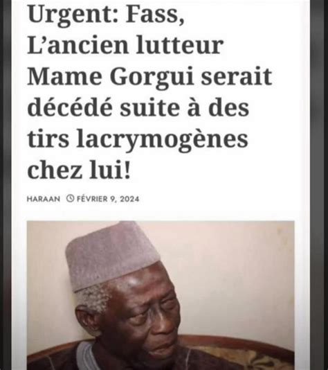 Urgent L Ancien Lutteur Mame Gorgui Ndiaye Est Mort Gaz Par Les