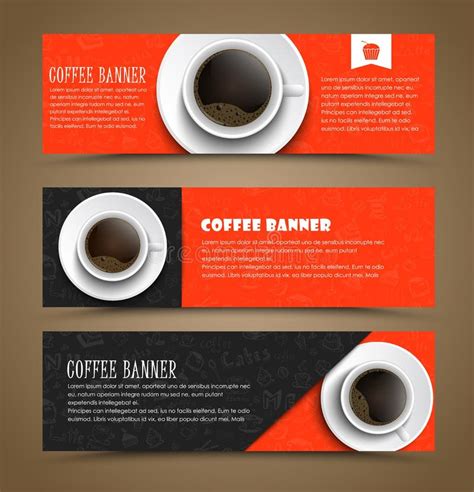 Design Coffee Banners with a Cup of Coffee. Stock Vector - Illustration ...