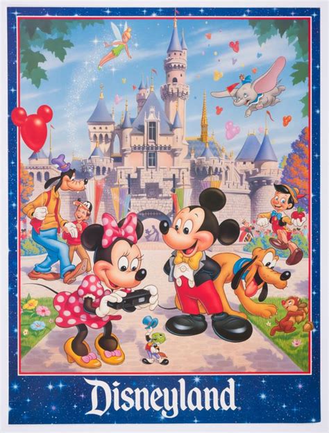 Disneyland Characters Enjoying the Castle Poster - ID ...