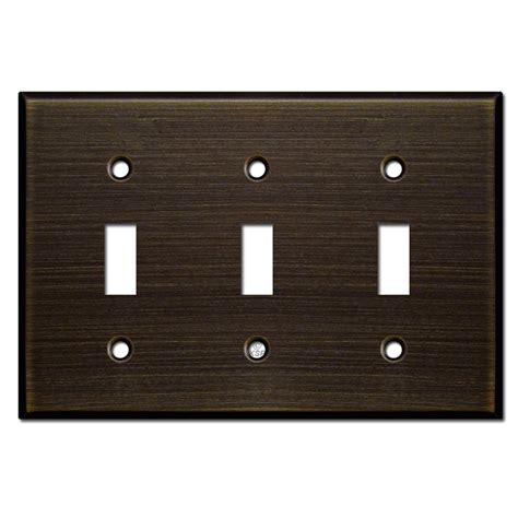 4 Toggle Switch Plates Oil Rubbed Bronze