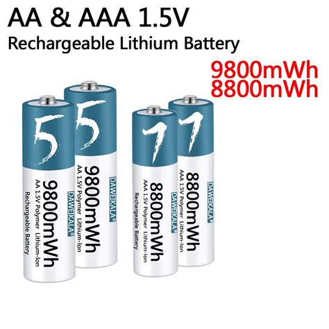 Daweikala High Capacity AA AAA 1 5V Polymer Li Ion Battery Rechargeable