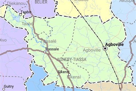 Carte de la région de l Agnéby Tiassa