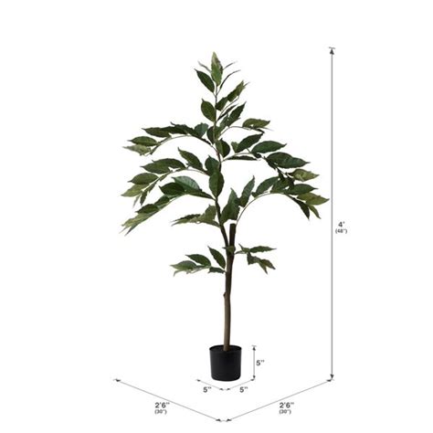 Vickerman 4 Ft Potted Artificial Green Nandina Tree TB170848 RONA