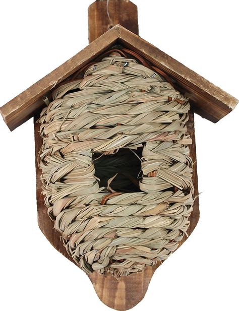 Songbird Essentials Hanging Grass Roosting Pockets And Houses Post Mounted Grass With Roof