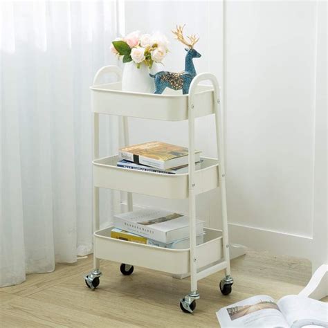 Opbergwagen Niveaus Metaal Utility Cart Rolwagen Organizer Trolley