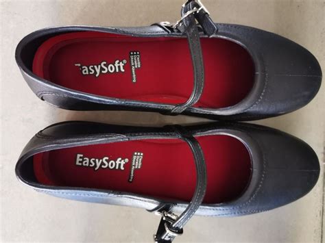 Original Easysoft Black School Shoes Womens Fashion Footwear Flats