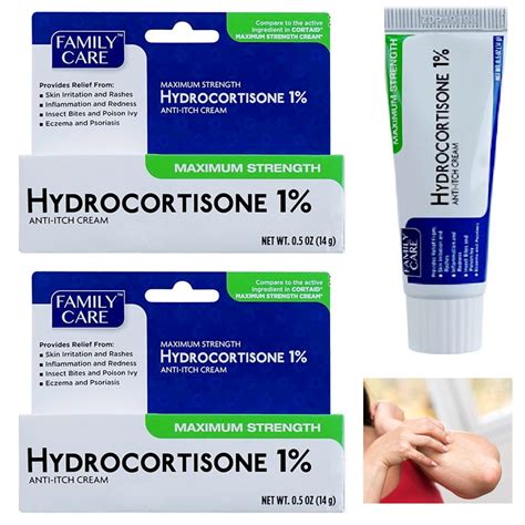 2 Hydrocortisone Cream Ointment Anti-Itch Skin Rash Itchiness Maximum Relief - Walmart.com ...