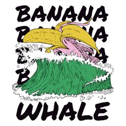 Banana Whale Riding A Wave PNG & SVG Design For T-Shirts