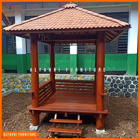 Jual Saung Gazebo Taman Minimalis X Meter Saung Gasebo Kayu Rumah