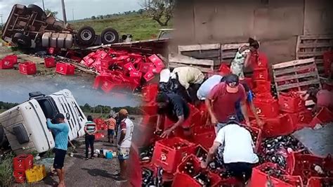 CARRETA CARGA DE CERVEJA TOMBA E É SAQUEADA NA BR 316 EM BACABAL 10