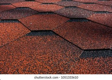 Asphalt Bitumen Shingles Photo Close View Stock Photo