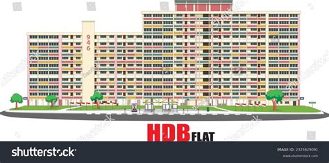 Hdb Flats Public Housing Singapore Flats Stock Vector