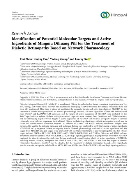 Pdf Identification Of Potential Molecular Targets And Active