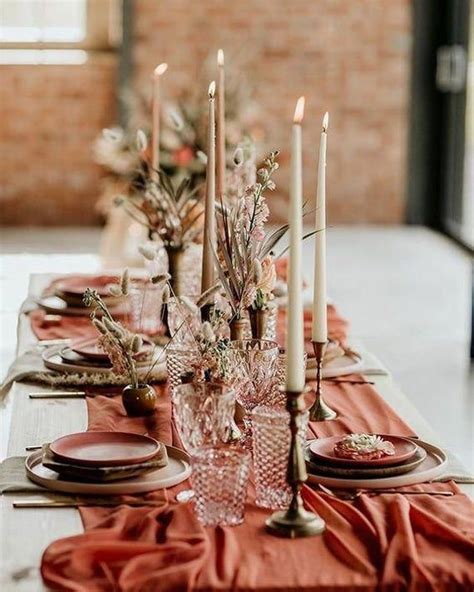 Wedding Table Runner Terracotta Cheesecloth Gauze Table Runner