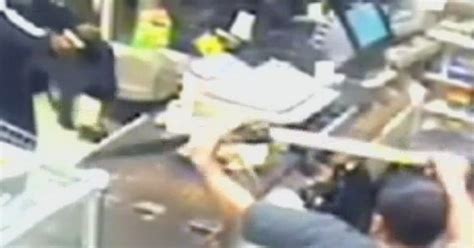 Video Cctv Footage Shows Brave Shopkeeper Chase Armed Robber Away With