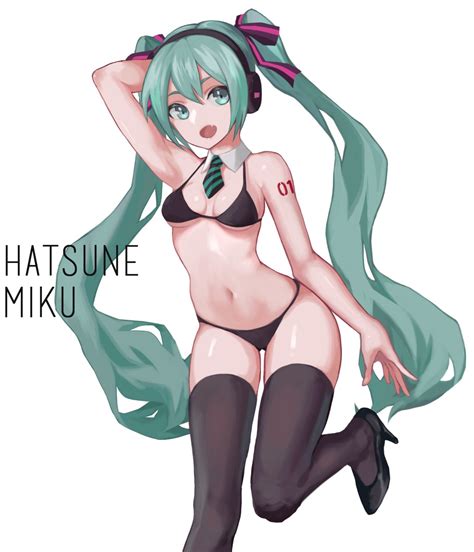 Cancell Vocaloid Hatsune Miku Bikini Cleavage Headphones Swimsuits