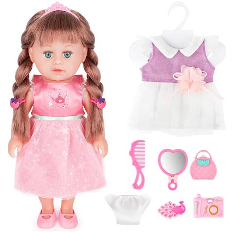 Deao Girls 14 Inch Baby Doll Set Openclose Eyes