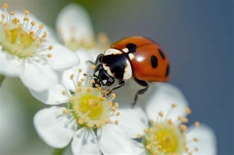 Premium Ai Image Ladybug With Black Eyes In Macro Generative Ai