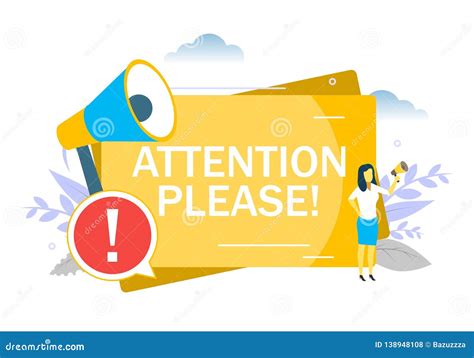 Attention Please Vector. Rectangular Illustration With Red Arrows To ...