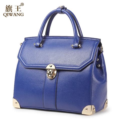 QIWANG Dangerous Metal 4 Corner Handbags For Women With Gold Lock