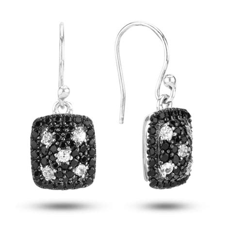 Charles Krypell Sterling Silver Starlight Black Sapphire Dangle Earrings