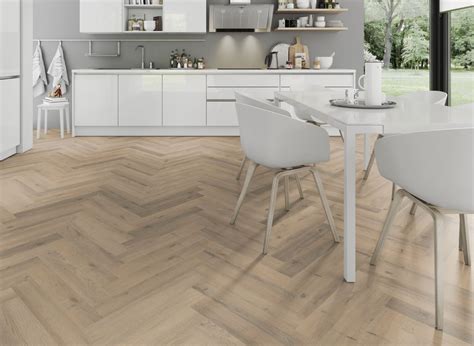 Lignum Fusion Premium Greige Oak Herringbone Wood Innovations