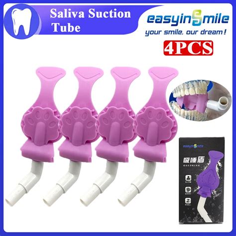 Easyinsmile 4pcs Dental Bite Block Saliva Ejector Suction Tube Mouth