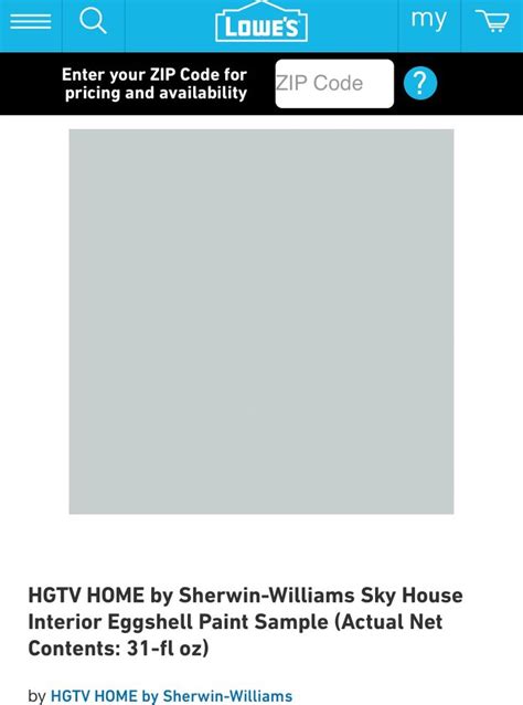 Sky House By Sherwin Williams For Lowes Hgtv Home Paint Samples