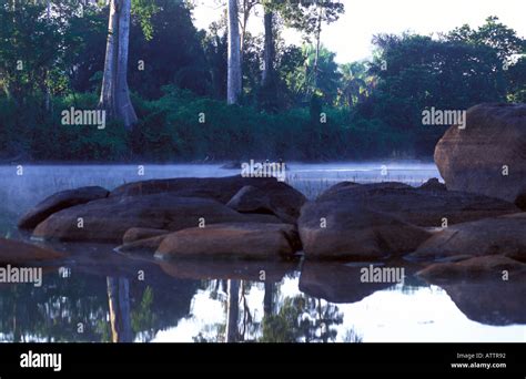 Kumalu Saramaccans In A Dug Out Canoe On The Pikin Rio River Stock