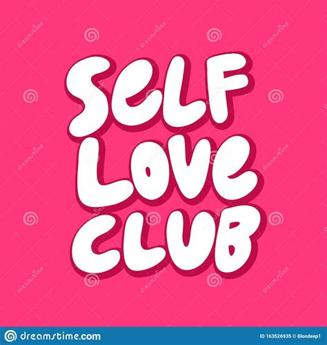 Self Love Club Sticker For Social Media Content Vector Hand Drawn