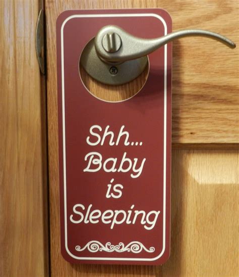 Shh Baby Is Sleeping Sign Door Knob Sign By Engravedblessings