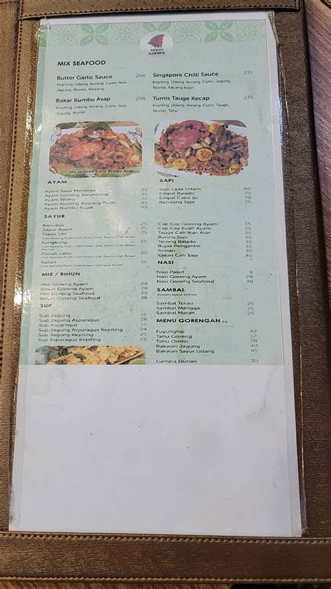 Menu At Bandar Djakarta Restaurant Jakarta Jl Pantai Indah No7