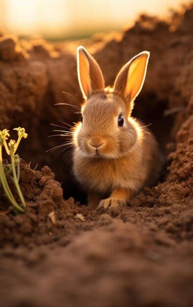 Premium Ai Image Bunny Digging A Burrow In The Earth