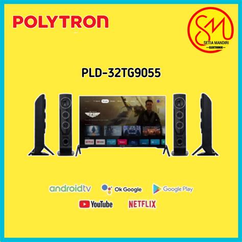 Jual LED TV 32 Inch Polytron HD Ready GOOGLE TV Tower Speaker PLD