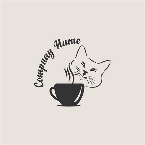 Coffee Of Cat Logo Design. Coffee Of Cat Logo Template. Modern Design ...