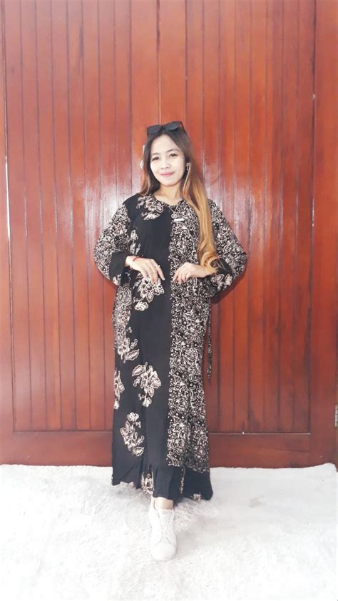 Jual Baju Long Dress Batik Rempel Lengan Panjang Thebatik Co Id