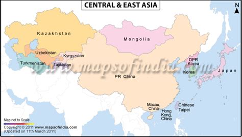 Central Asia Political Map, Central Asia Map, Political Map of Central Asia