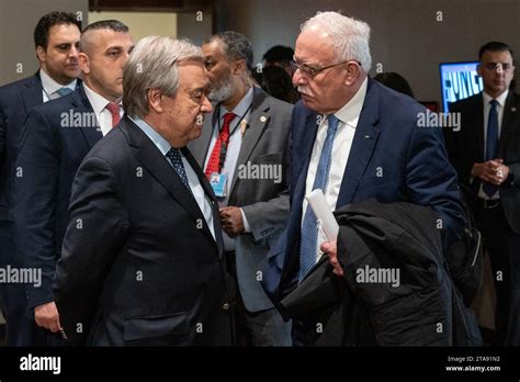 Incontro Tra Il Segretario Generale Antonio Guterres E Riad Al Malki