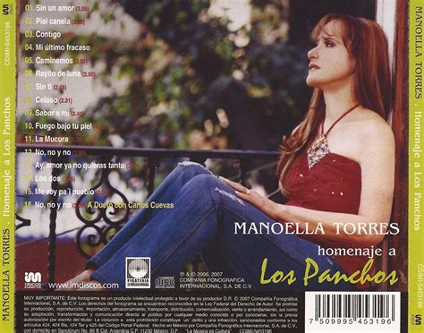 Car Tula Trasera De Manoella Torres Homenaje A Los Panchos Portada