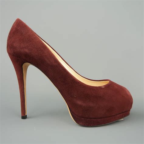 Giuseppe Zanotti Burgundy Suede Peep Toe Platform Sharon Pumps Grailed