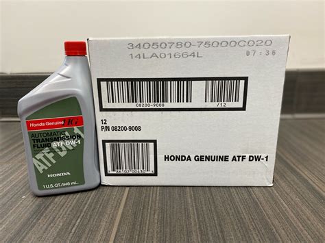 Genuine OEM Honda Automatic Transmission Fluid ATF DW 1 Case Of 12