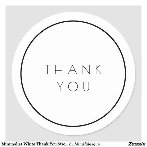 Minimalist White Thank You Stickers With Border Thanks Thankyou