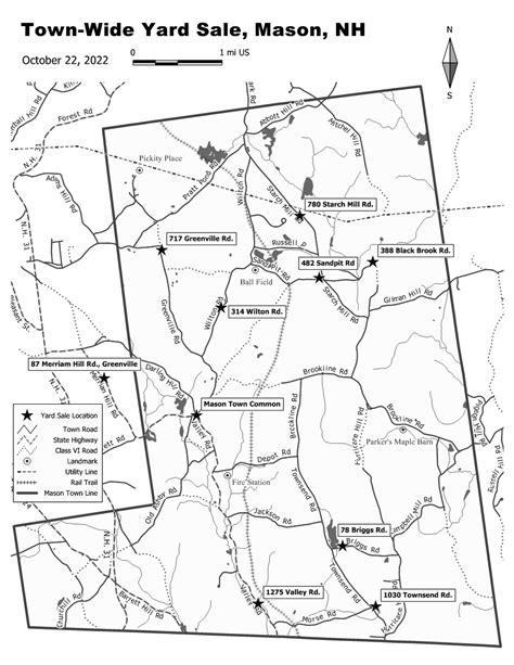 Map & List for Town Wide Yard Sale on 10/22/22 | Mason, NH