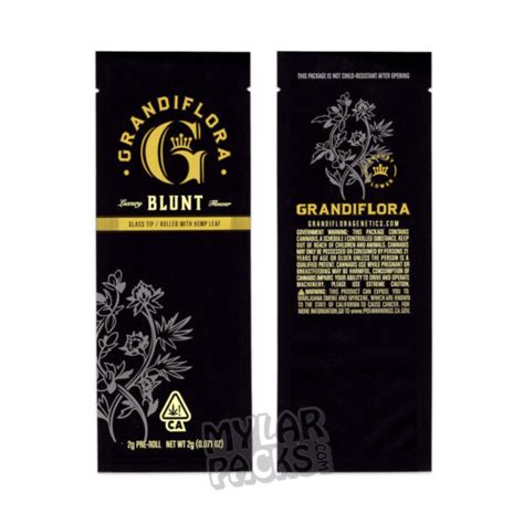 Grandiflora Preroll Packaging 2g Blunt Pop Tube With Glass Tip