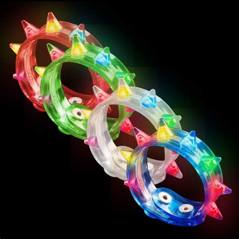 Led Flashing Spike Bracelets Glowuniverse