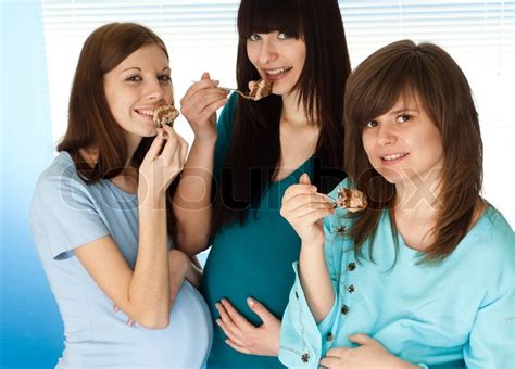 Three Pregnant Women Are Beautiful Stock Image Colourbox