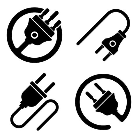 Premium Vector Electric Plug Icon Logo Illustration Design Template