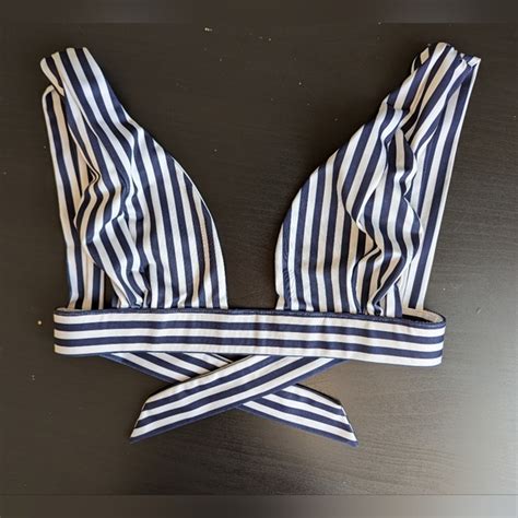 Londre Swim Striped Navy And White Bikini Top Poshmark