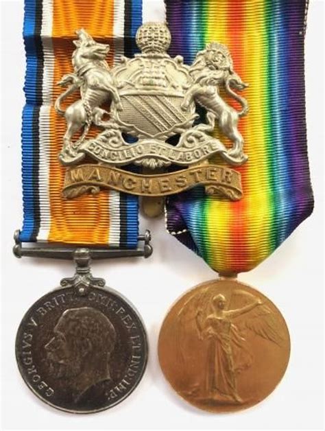 Ww Manchester Regiment Pair Of Medals