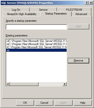 SQLCoffee Startup Parameters Tab